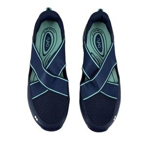 RYKA Blue Klick Criss Cross Strap Slip On Shoes Size 10 W Women's